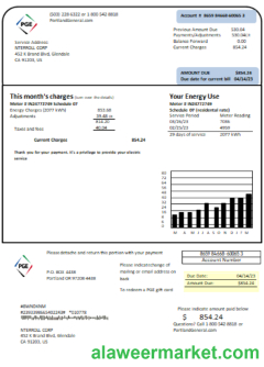 Oregon PGE electricity utility business bill, SCR